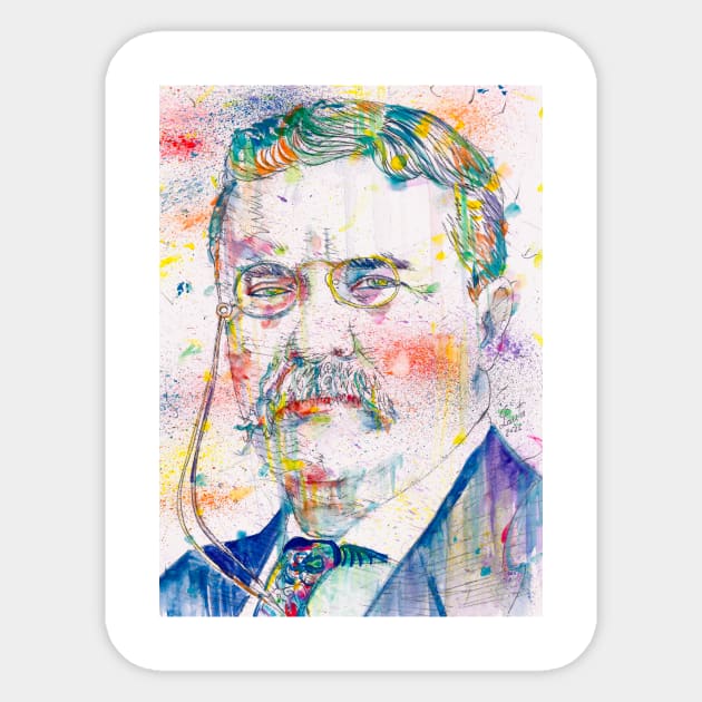 THEODORE ROOSEVELT - watercolor portrait .2 Sticker by lautir